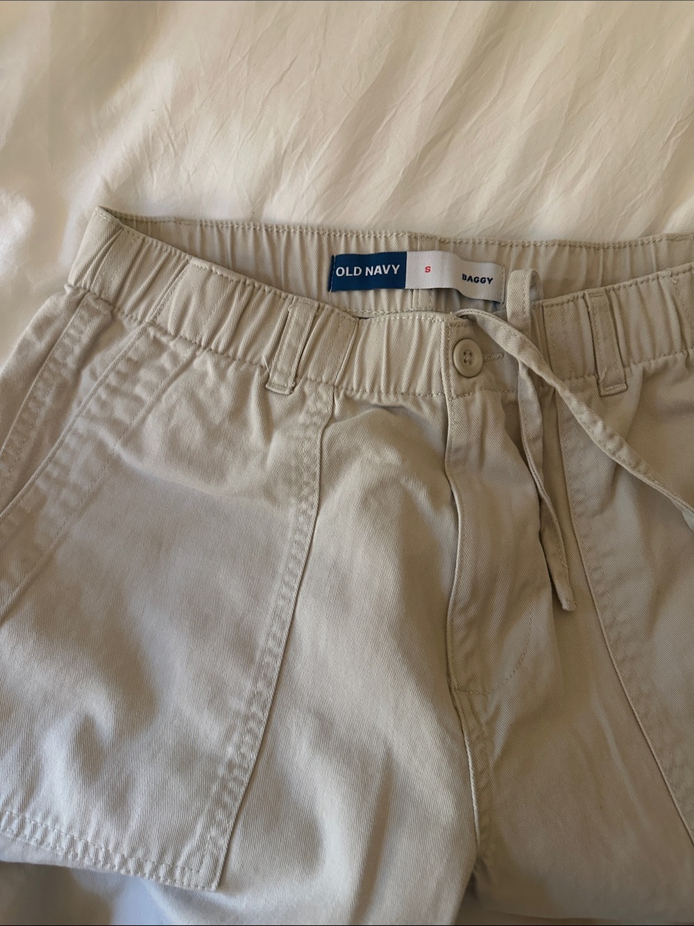 Old Navy Beige Drawstring Baggy pants